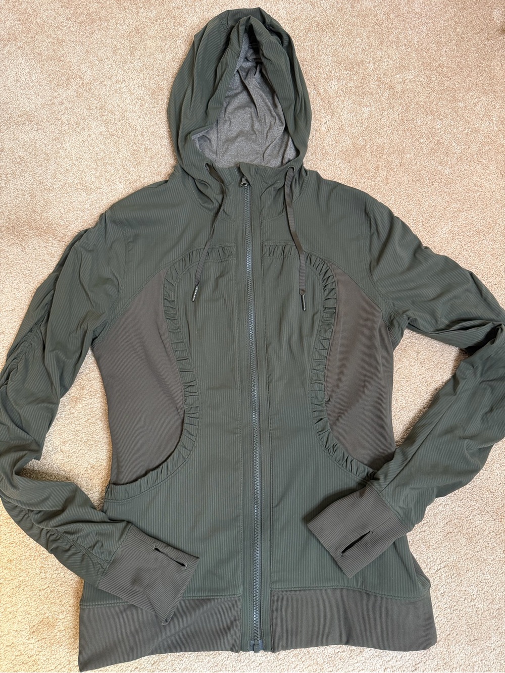 lululemon athletica Olive Green Hooded Utility Jacket